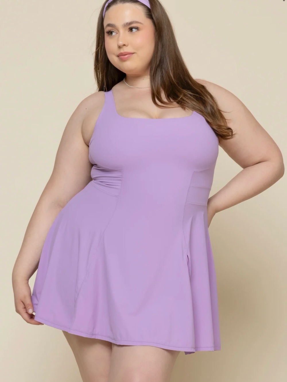 POPFLEX Crimson Tie Breaker Superdress Scoop Neck Tank Dress - Picture 4 of 5
